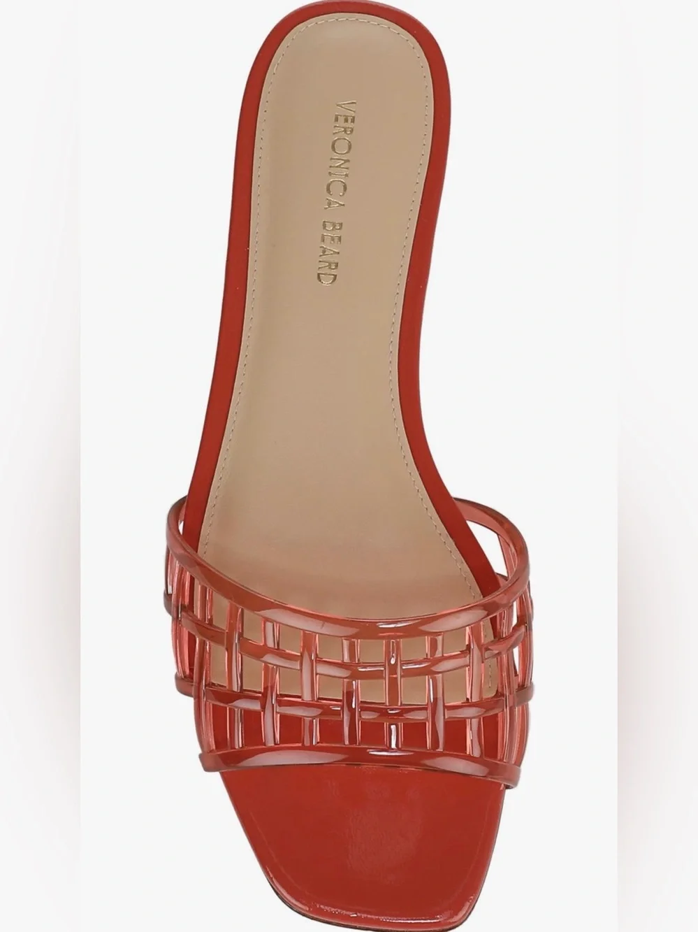 Veronica Beard Maris Woven Jelly Slide in Persimmon - Picture 7 of 10